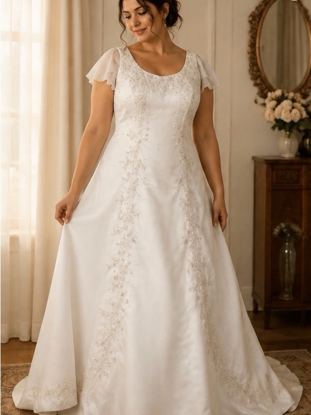Size 24/3XL Mori Lee by Madeline Gardner White Wedding Gown